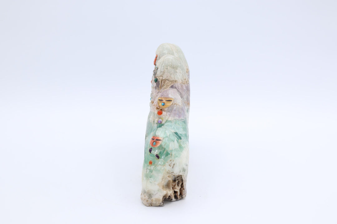 Fluorite Corn Maidens Carving