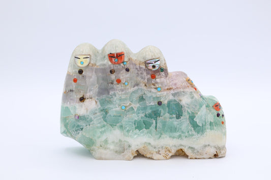 Fluorite Corn Maidens Carving