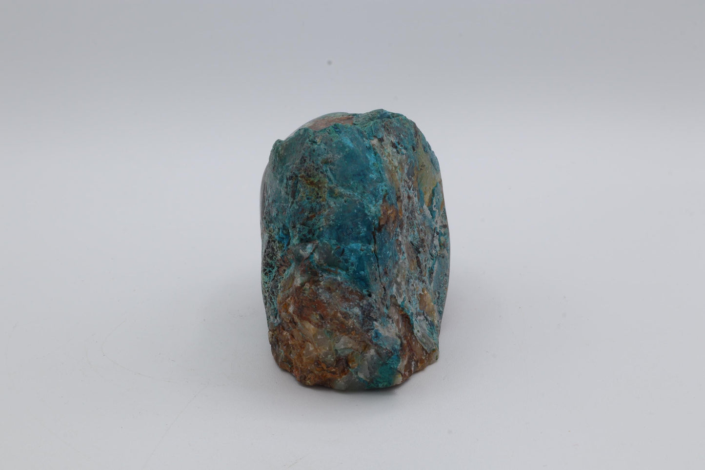 Fluorite and Chrysocolla Skull Carving