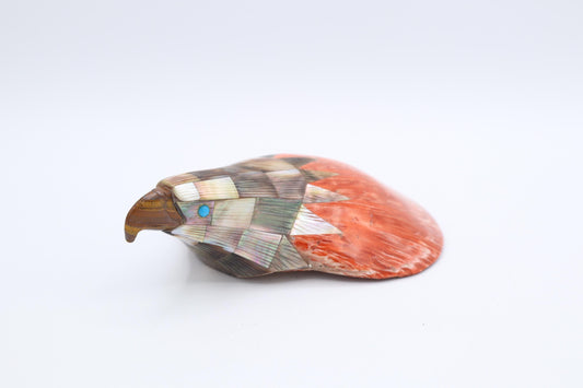 Red Spiny Oyster Shell Eagle Carving