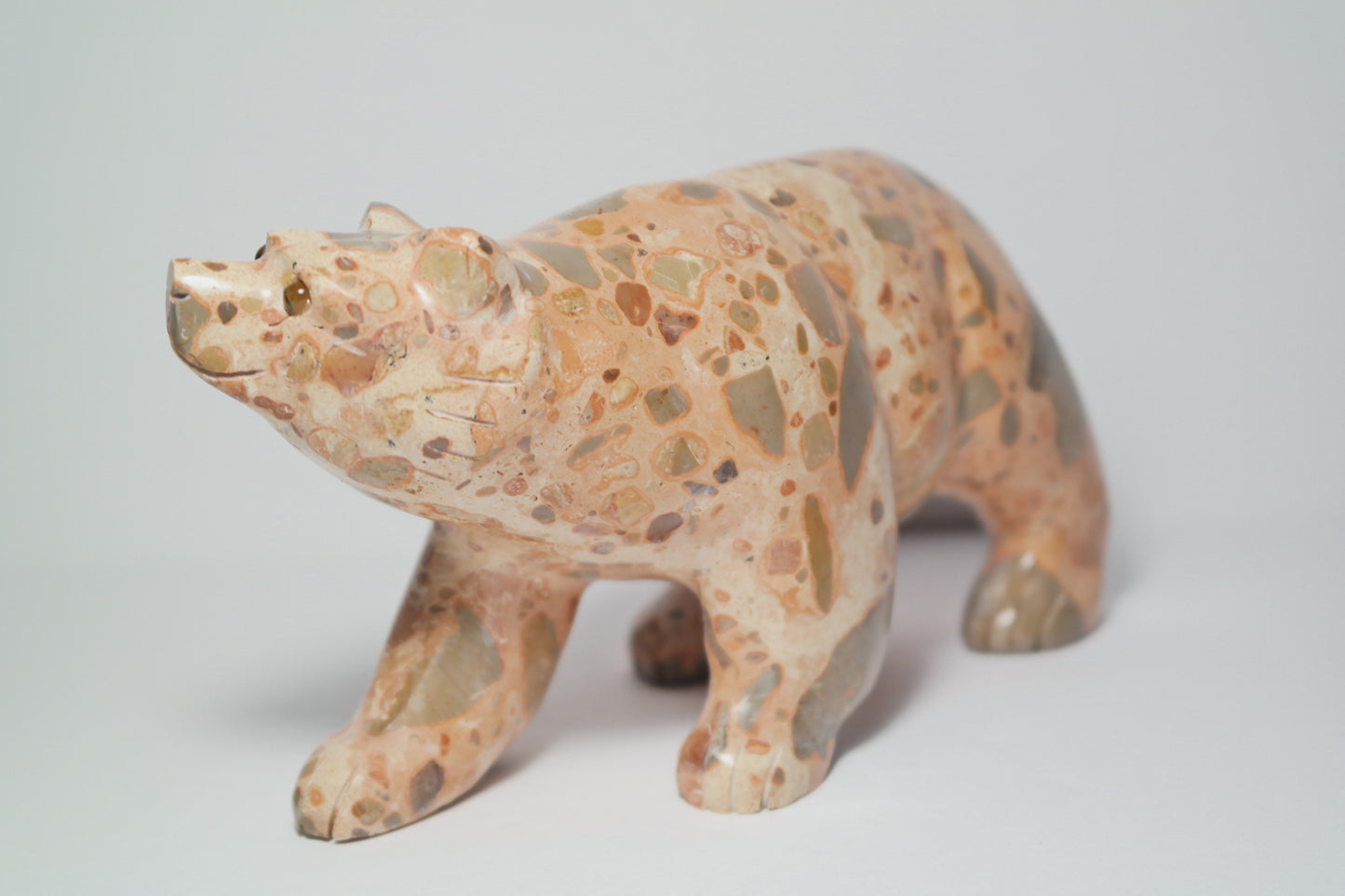 Leopard Jasper Bear Carving