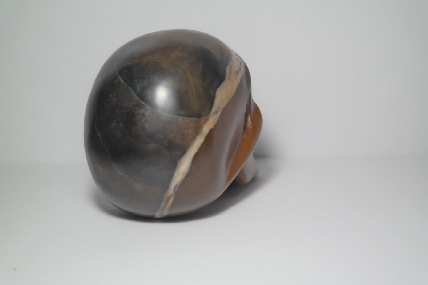 Black and Brown Jasper Skull Carving