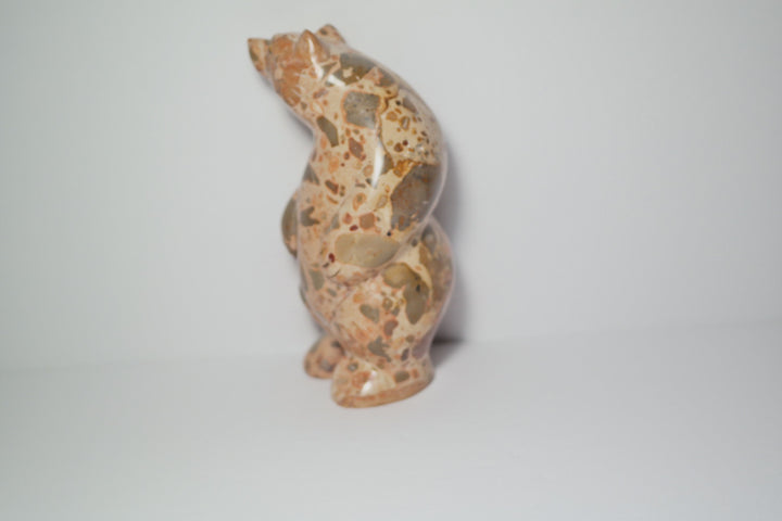 Leopard Jasper Bear Carving