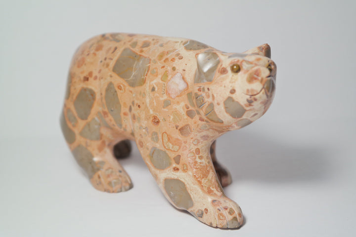 Leopard Jasper Bear Carving