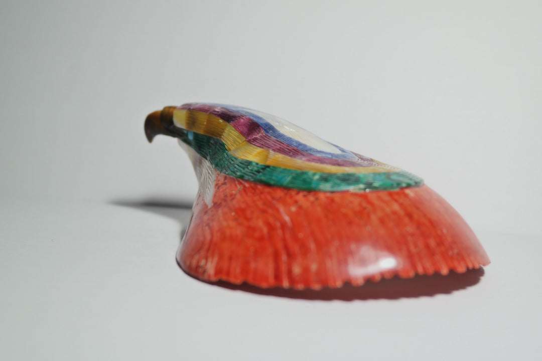 Red Spiny Oyster Shell carved into an Eagle