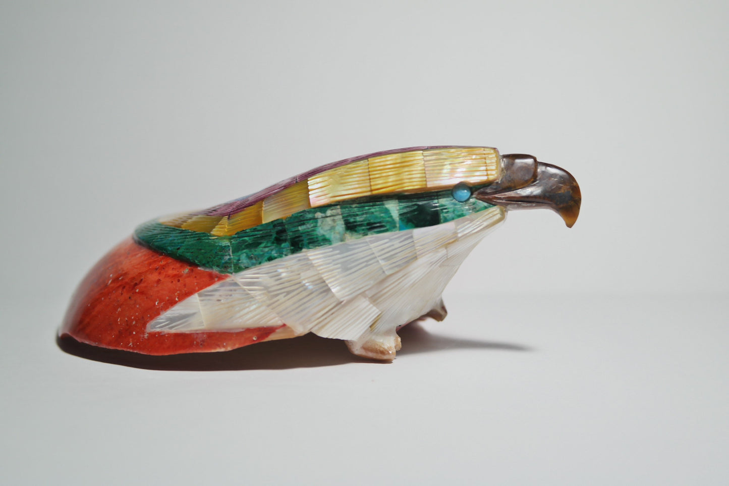 Red Spiny Oyster Shell carved into an Eagle