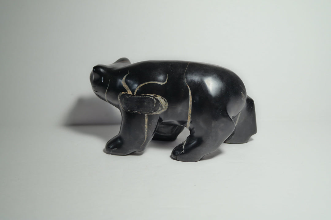 Septarian Bear Carving with natural Quartz Matrix