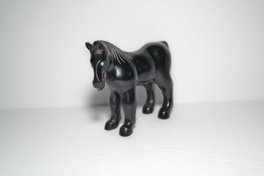 Black Onyx Horse Carving