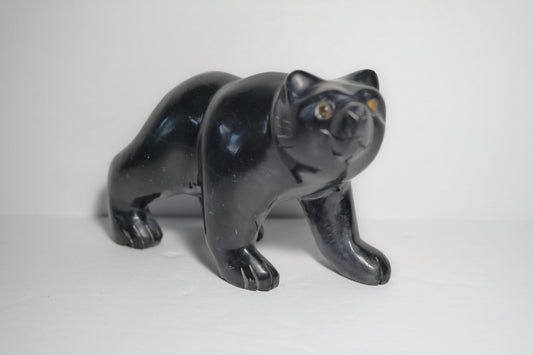 Black Onyx Bear Carving