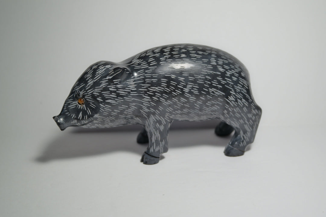 Black Onyx Javelina Carving