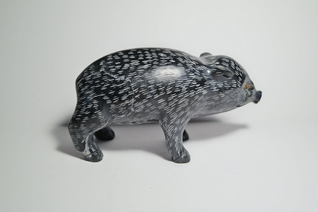 Black Onyx Javelina Carving