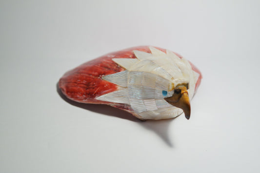 Red Spiny Oyster Shell with Eagle head carving
