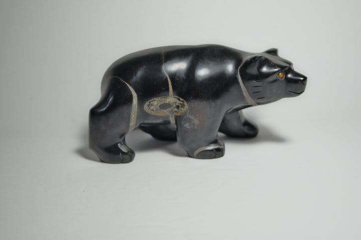 Septarian Bear Carving with natural Quartz Matrix