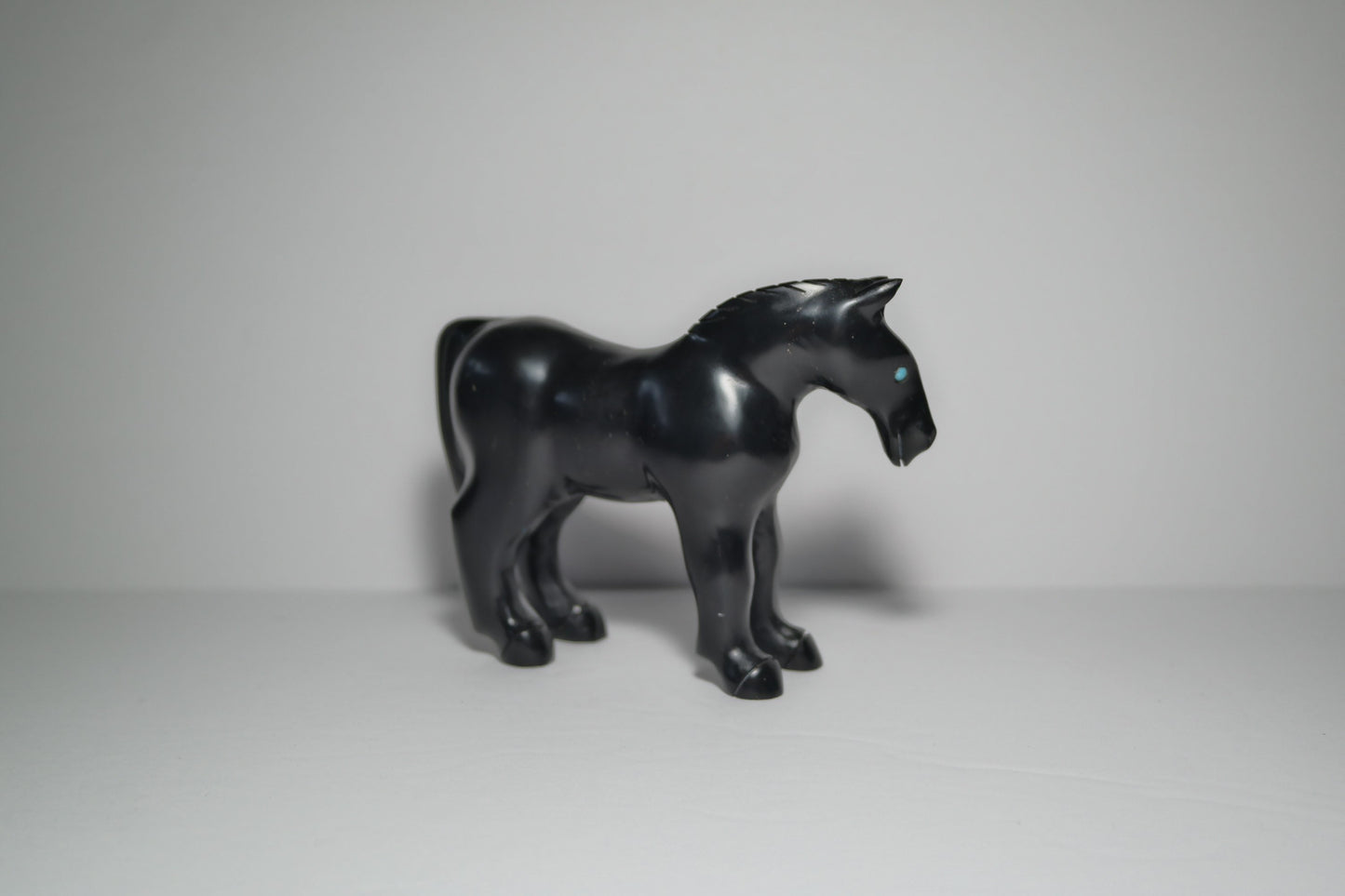 Black Onyx Horse Carving