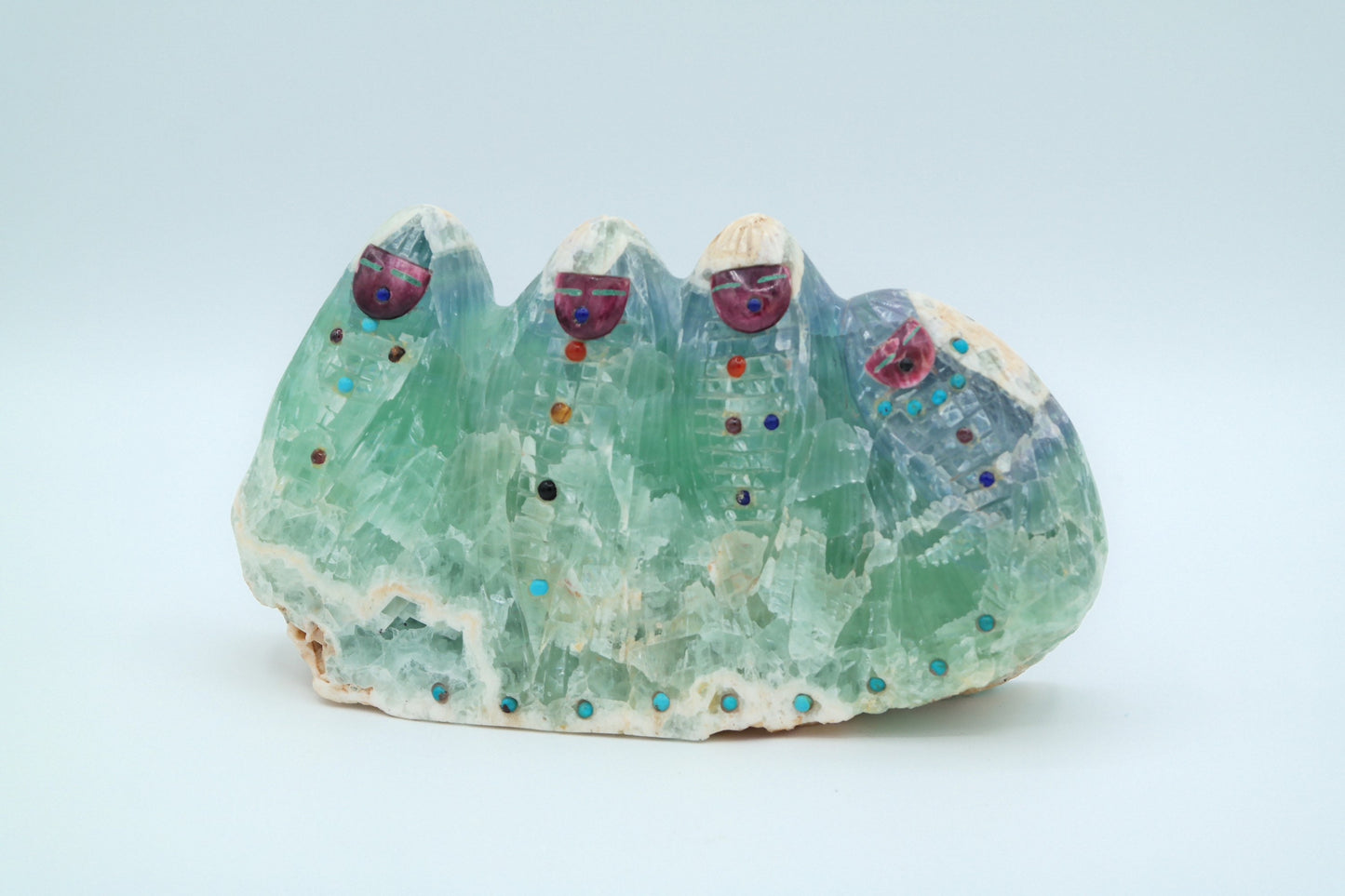 Fluorite Carving W/ 4 Corn Maidens