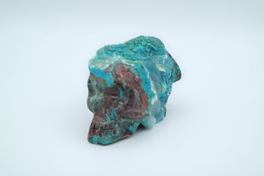 Skull Carving made of Turquoise and Copper