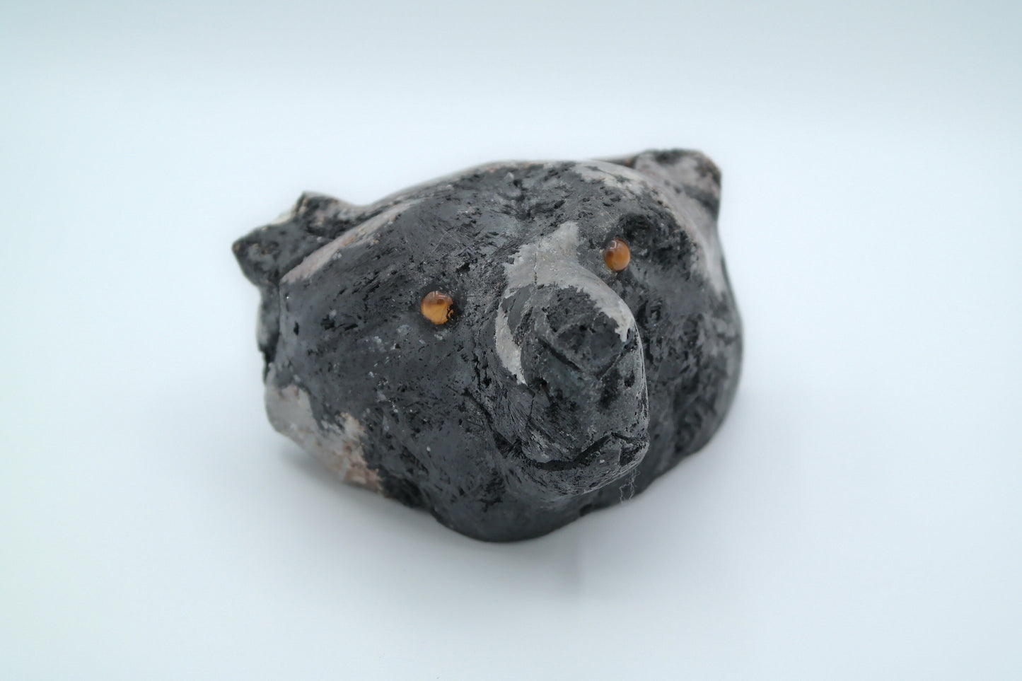 Black Tourmaline Bear Head Carving