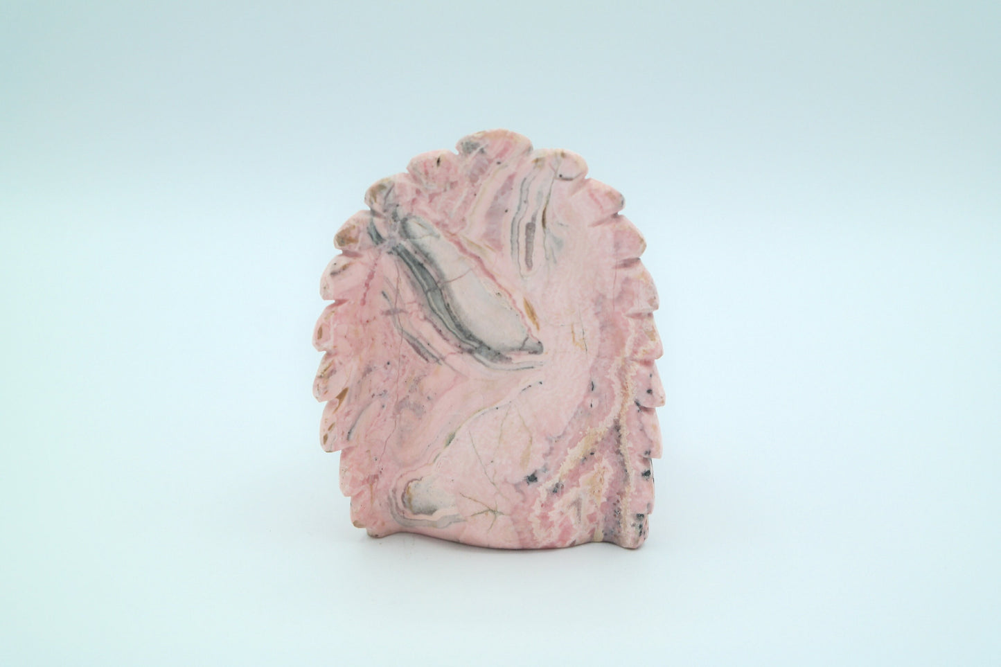 Rhodonite Native Skull Carving