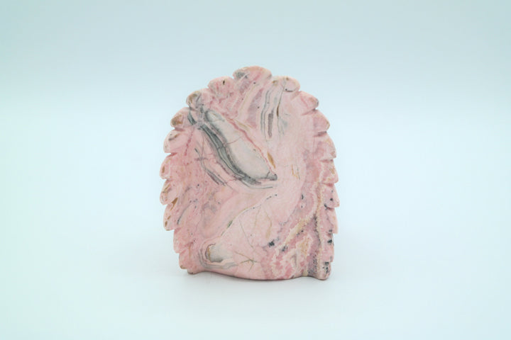 Rhodonite Native Skull Carving