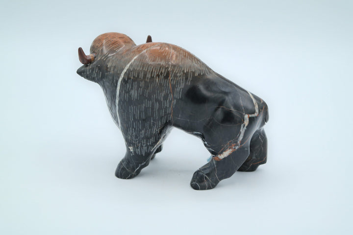 Black &amp; Brown Jasper Buffalo Carving