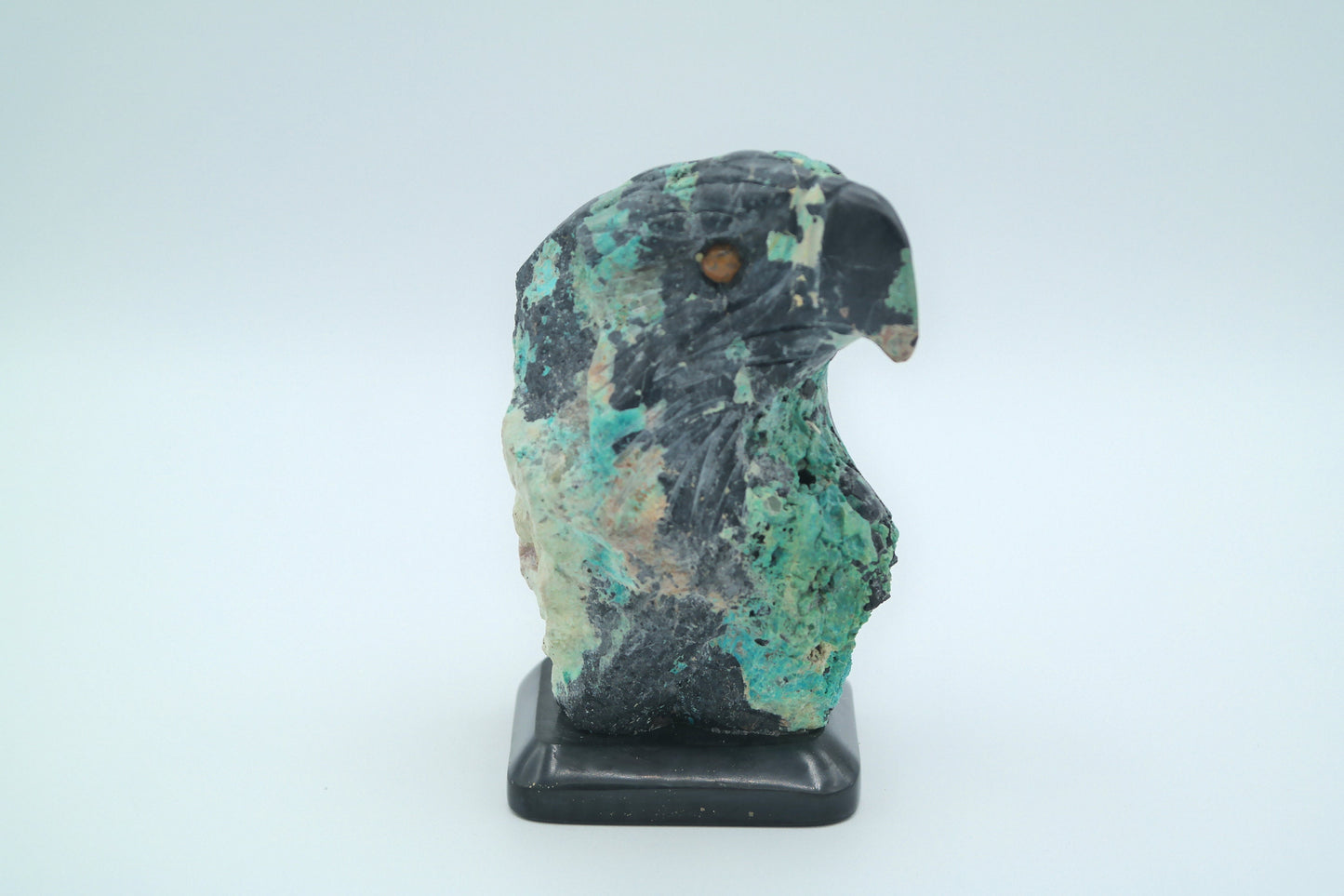Black Onyx & Turquoise Eagle Head Carving
