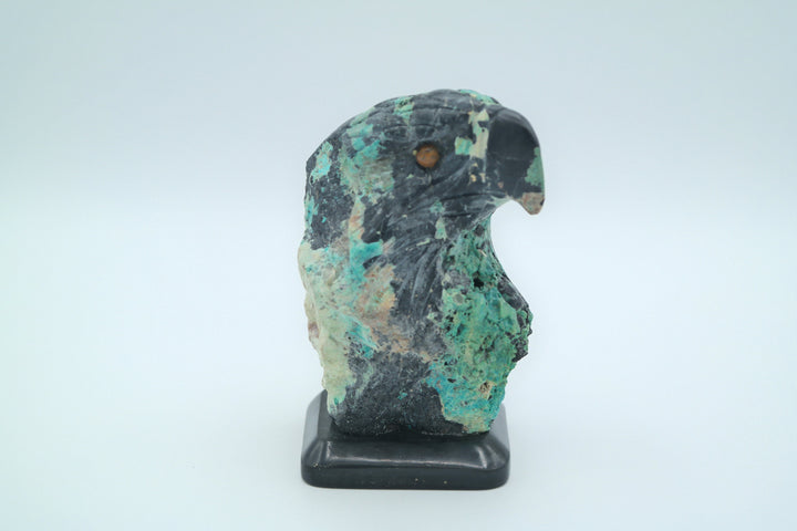 Black Onyx &amp; Turquoise Eagle Head Carving