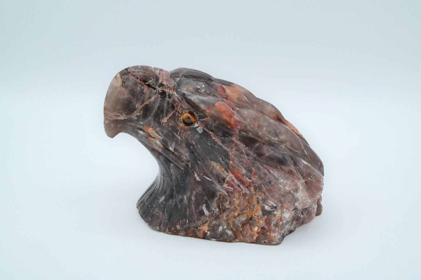 Brown Smoky Quartz Eagle Head Carving