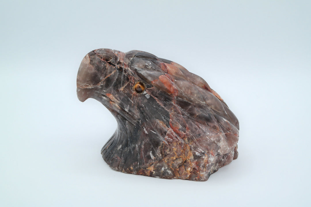 Brown Smoky Quartz Eagle Head Carving