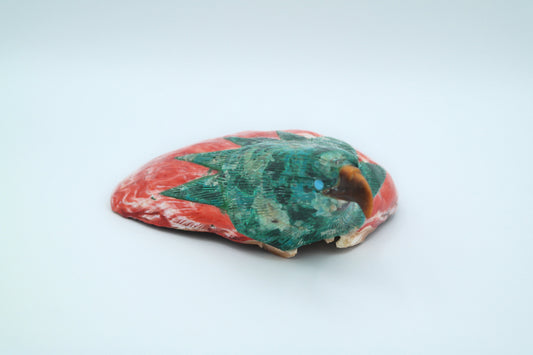 Red Spiny Oyster Shell & Turquoise Eagle Carving