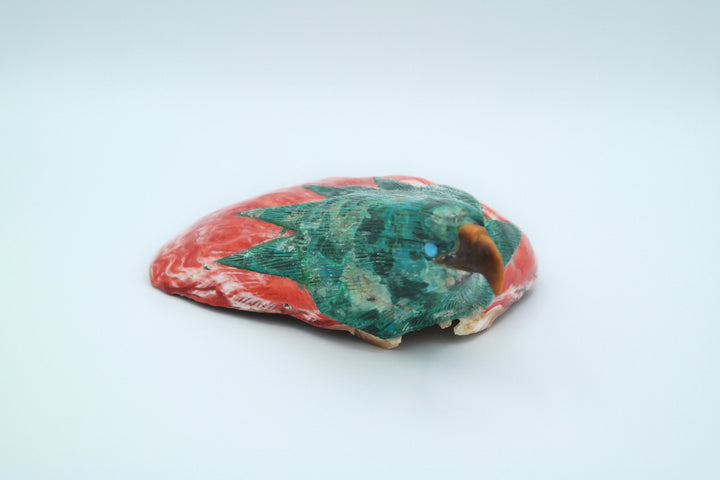 Red Spiny Oyster Shell &amp; Turquoise Eagle Carving
