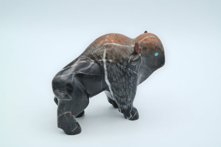 Black &amp; Brown Jasper Buffalo Carving