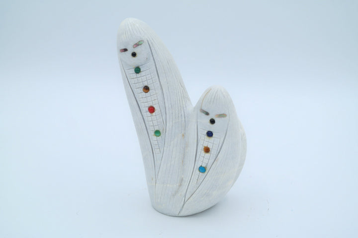 White Marble Carving of 3 Corn Maidens