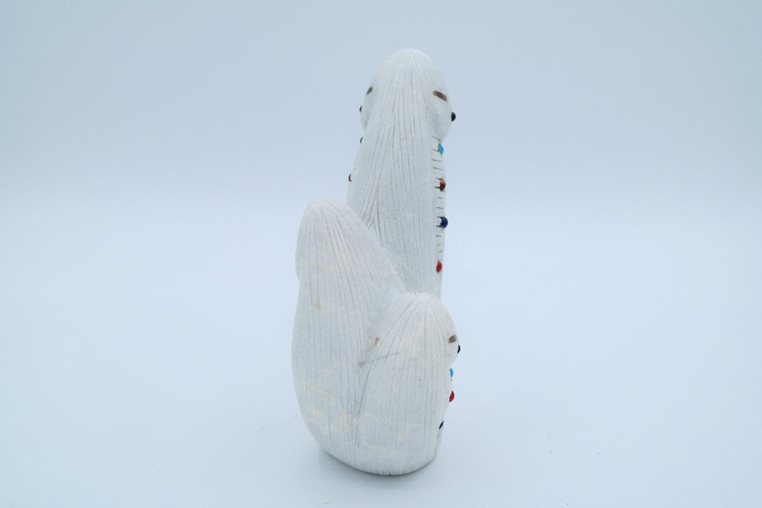 White Marble Carving of 3 Corn Maidens